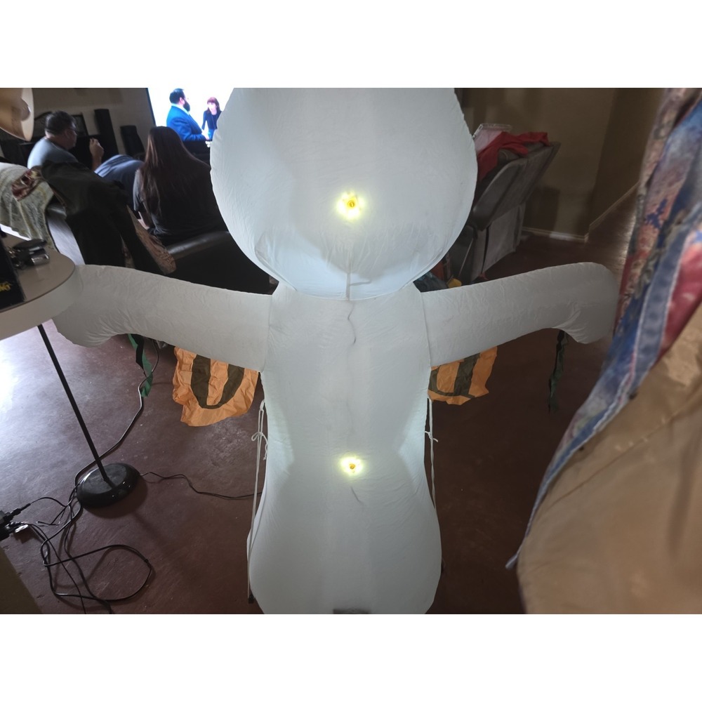Halloween Spooky Ghost Inflatable 5.3ft LED Light Up Yard Decoration BOO Banner - Picture 4 of 8